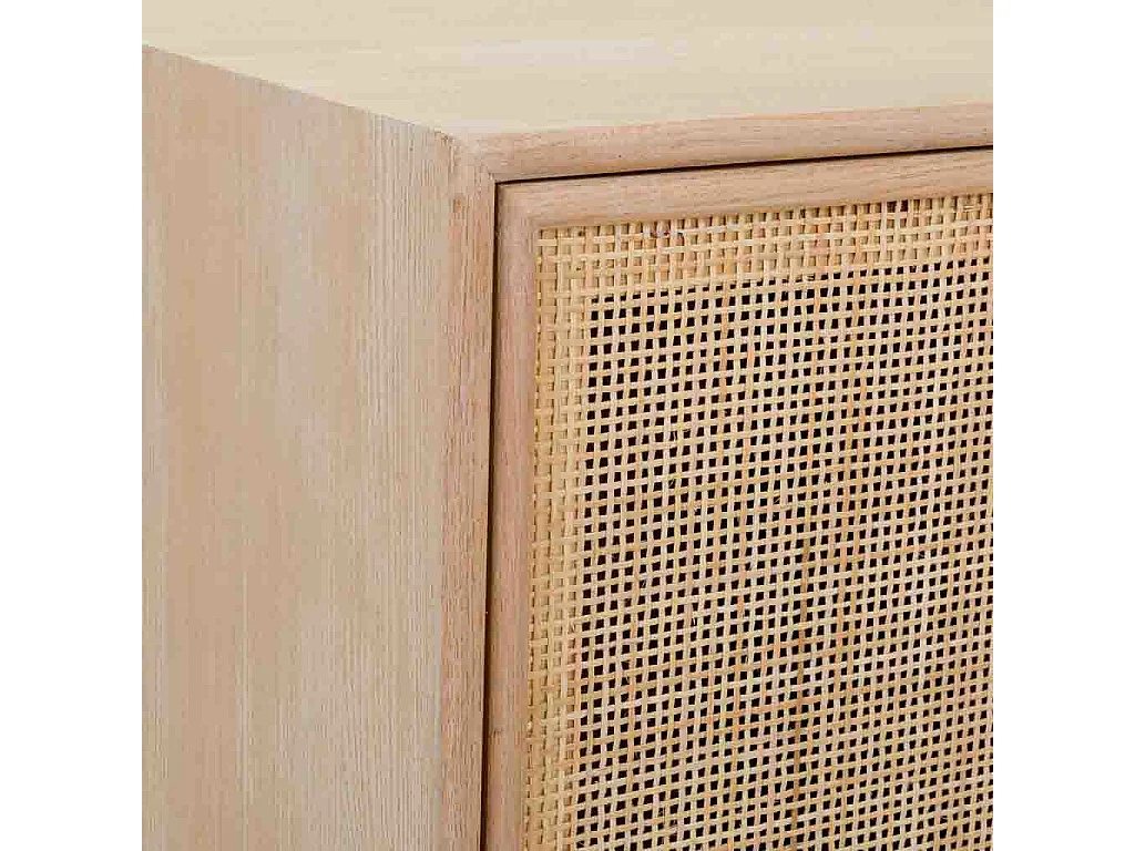 Aparador de madeira e malha marrom 120x41,5x71