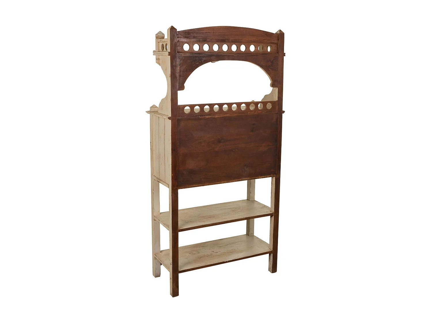 Aparador de madera artesanal blanco 75x35x150