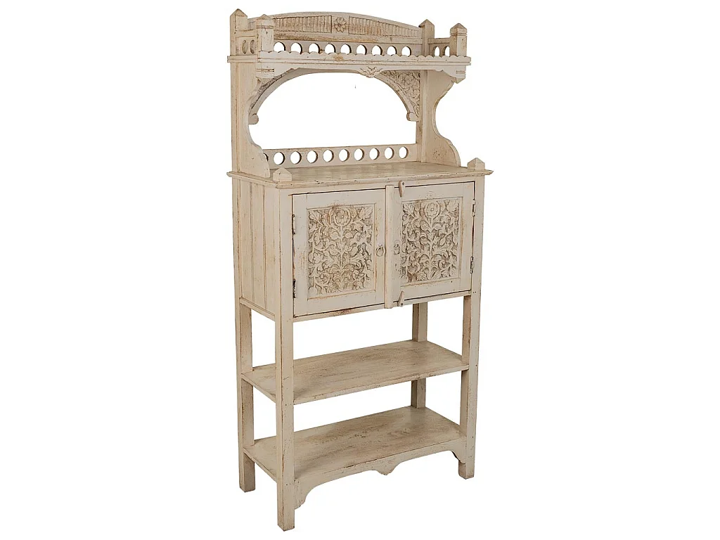 Credenza in legno bianca fatta a mano 75x35x150h