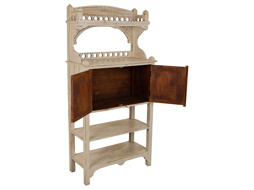 Credenza in legno bianca fatta a mano 75x35x150h