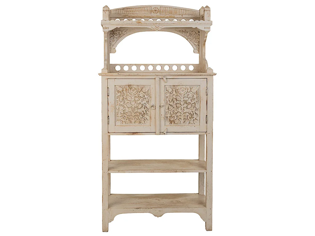 Credenza in legno bianca fatta a mano 75x35x150h