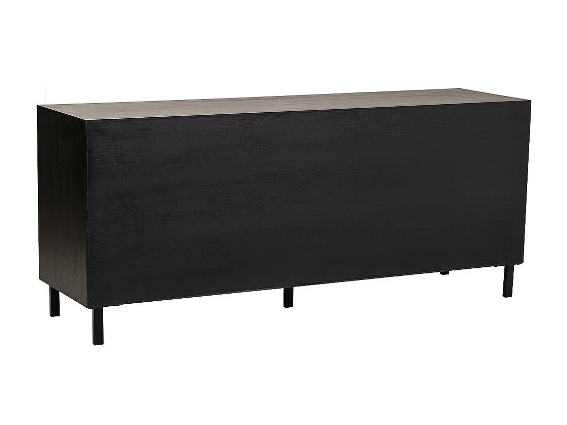 Buffet en bois et grillage noir 165x45x70h