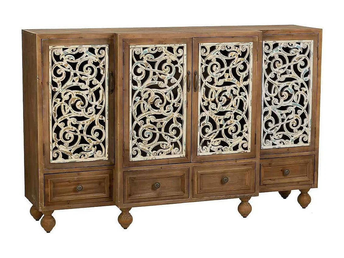 Aparador de madeira marrom 160x42x102