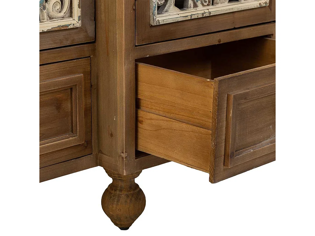 Aparador de madeira marrom 160x42x102