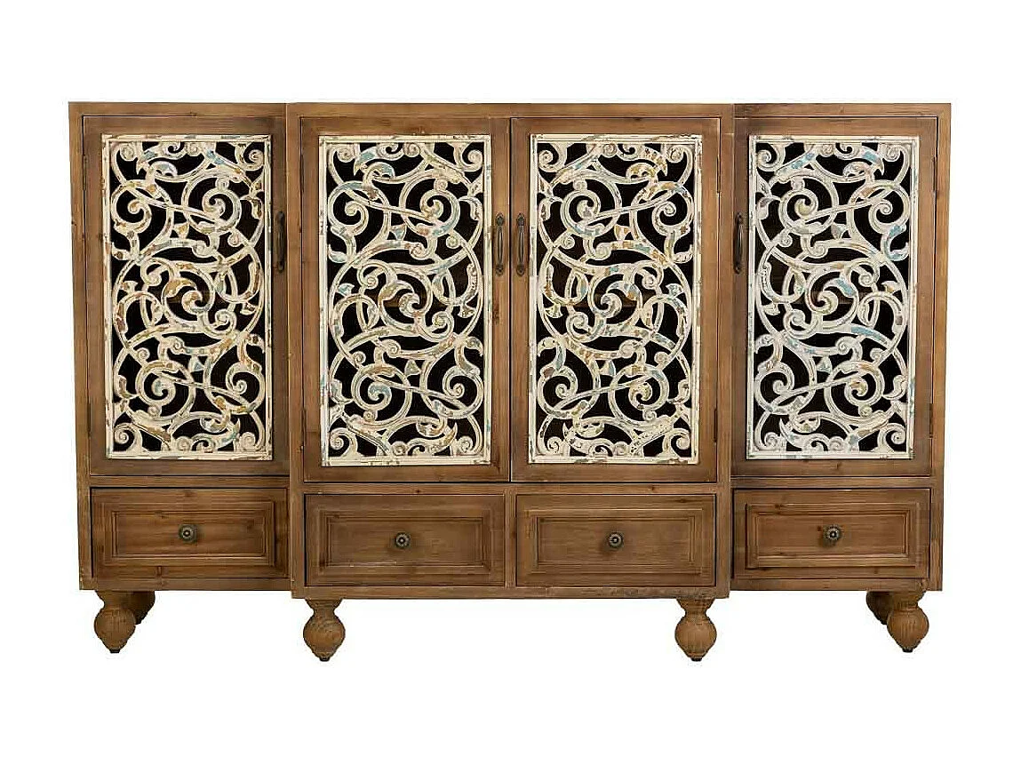 Aparador de madeira marrom 160x42x102