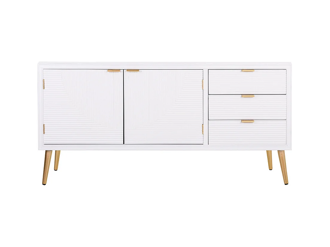 Buffet en bois blanc 145x42x71,5h