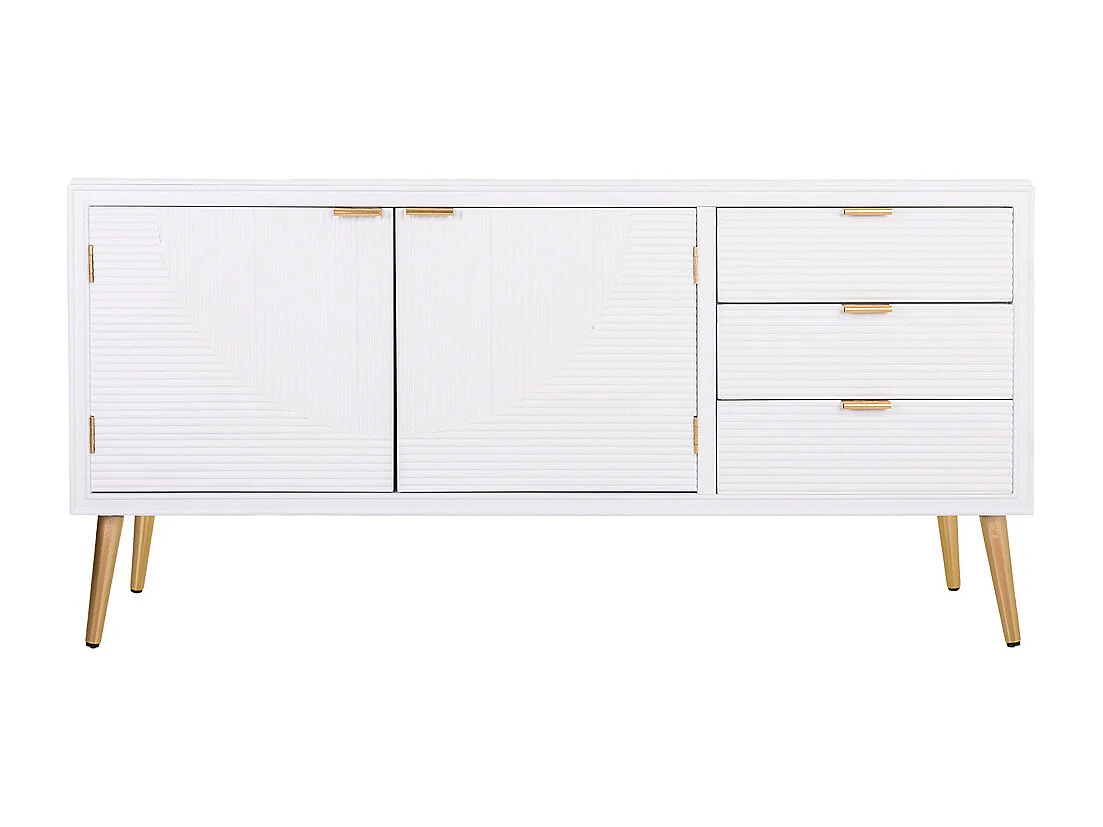 Buffet en bois blanc 145x42x71,5h