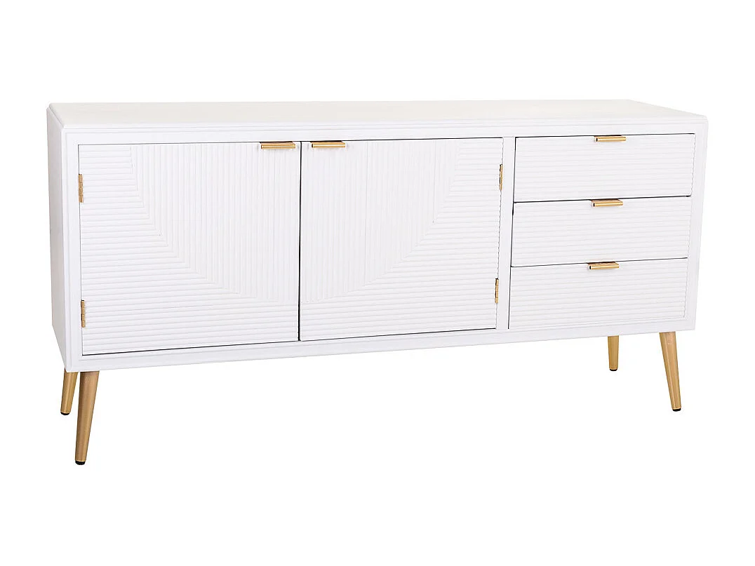 Buffet en bois blanc 145x42x71,5h