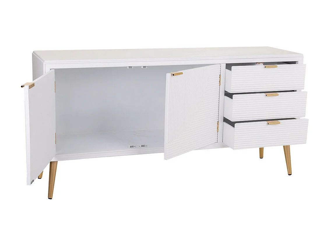 Buffet en bois blanc 145x42x71,5h