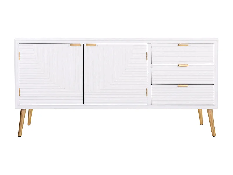 Aparador de madera blanco 145x42x71,5