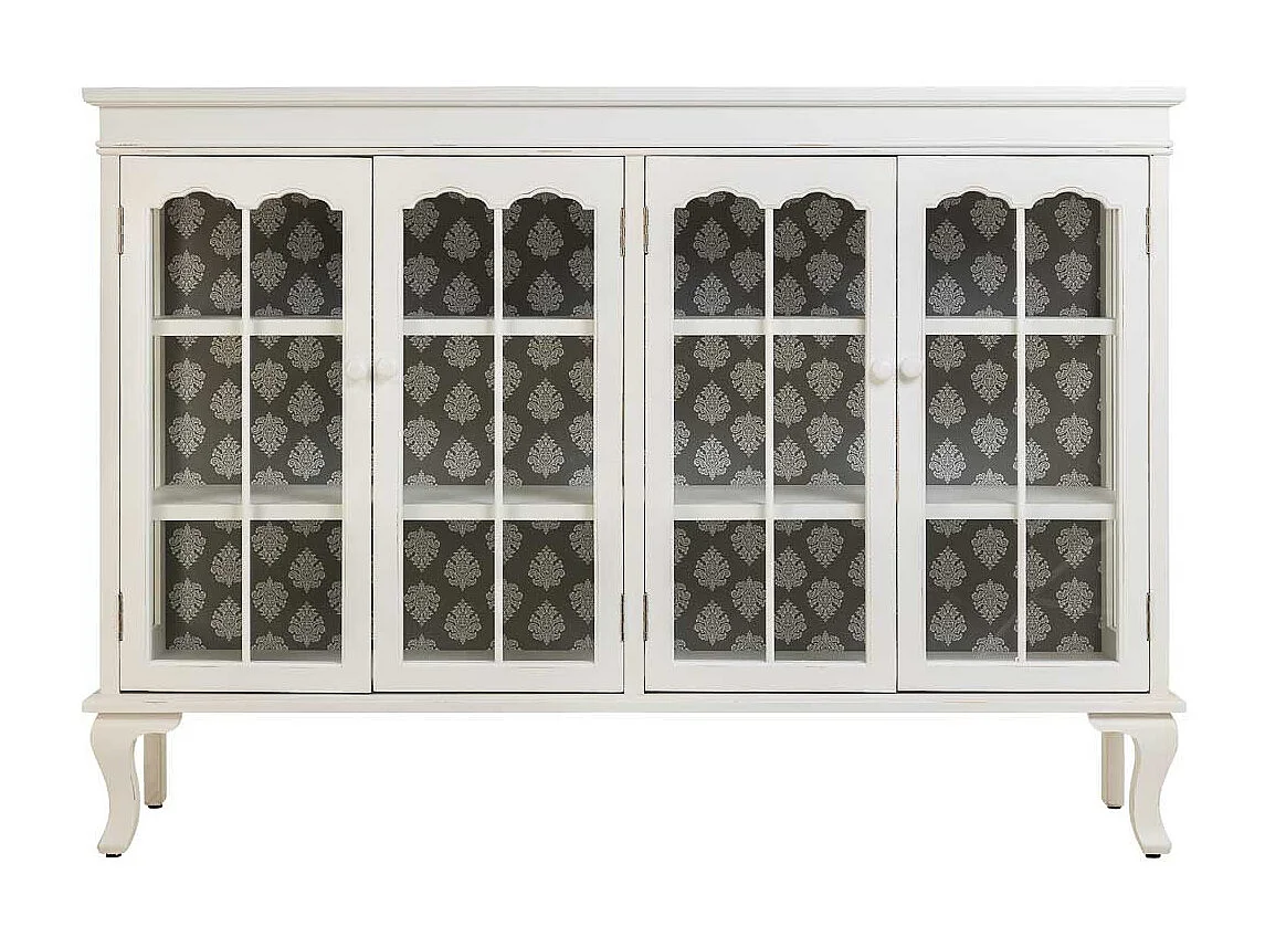 Aparador de madeira branco 142,5x40,5x101,5