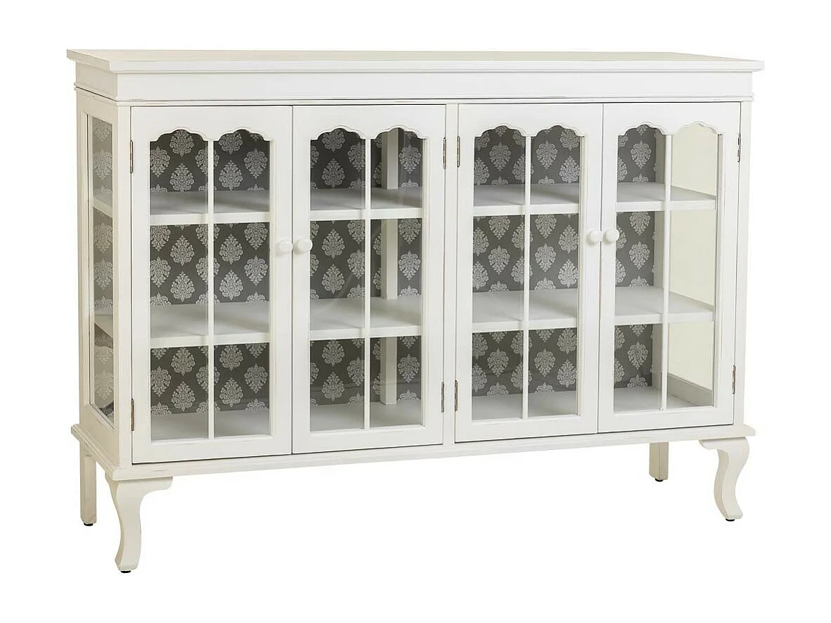 Aparador de madeira branco 142,5x40,5x101,5