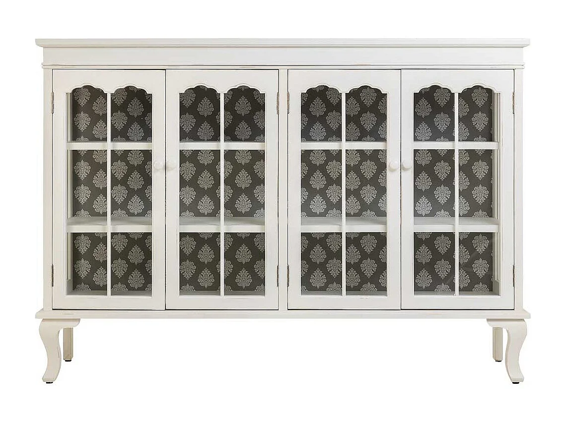 Aparador de madeira branco 142,5x40,5x101,5