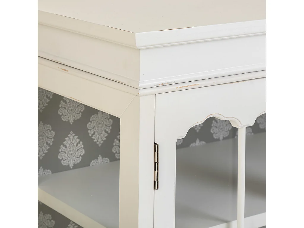 Aparador de madeira branco 142,5x40,5x101,5