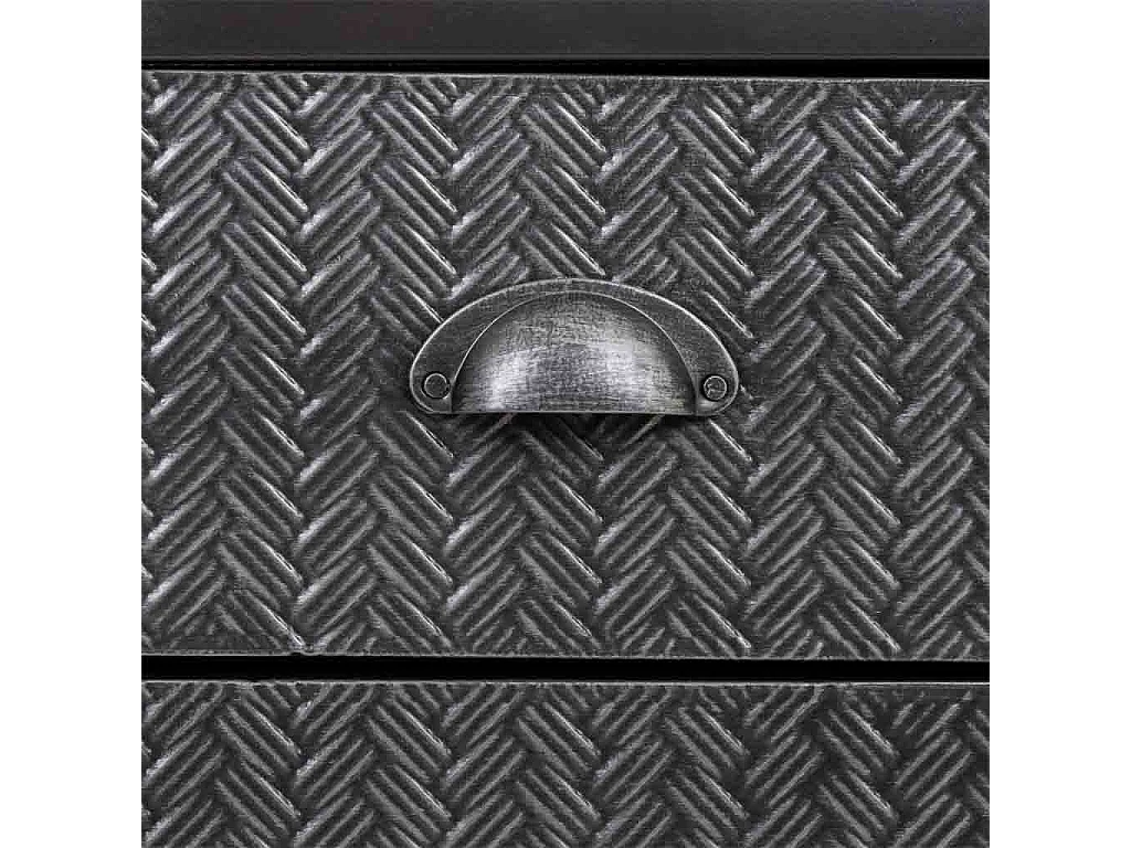 Aparador de metal preto e madeira 121,5x36x82,5