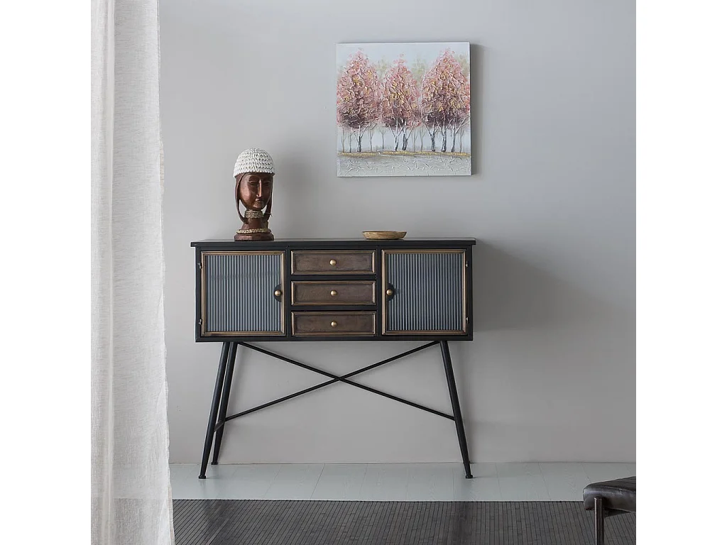 Credenza in metallo marrone 122x42x100h