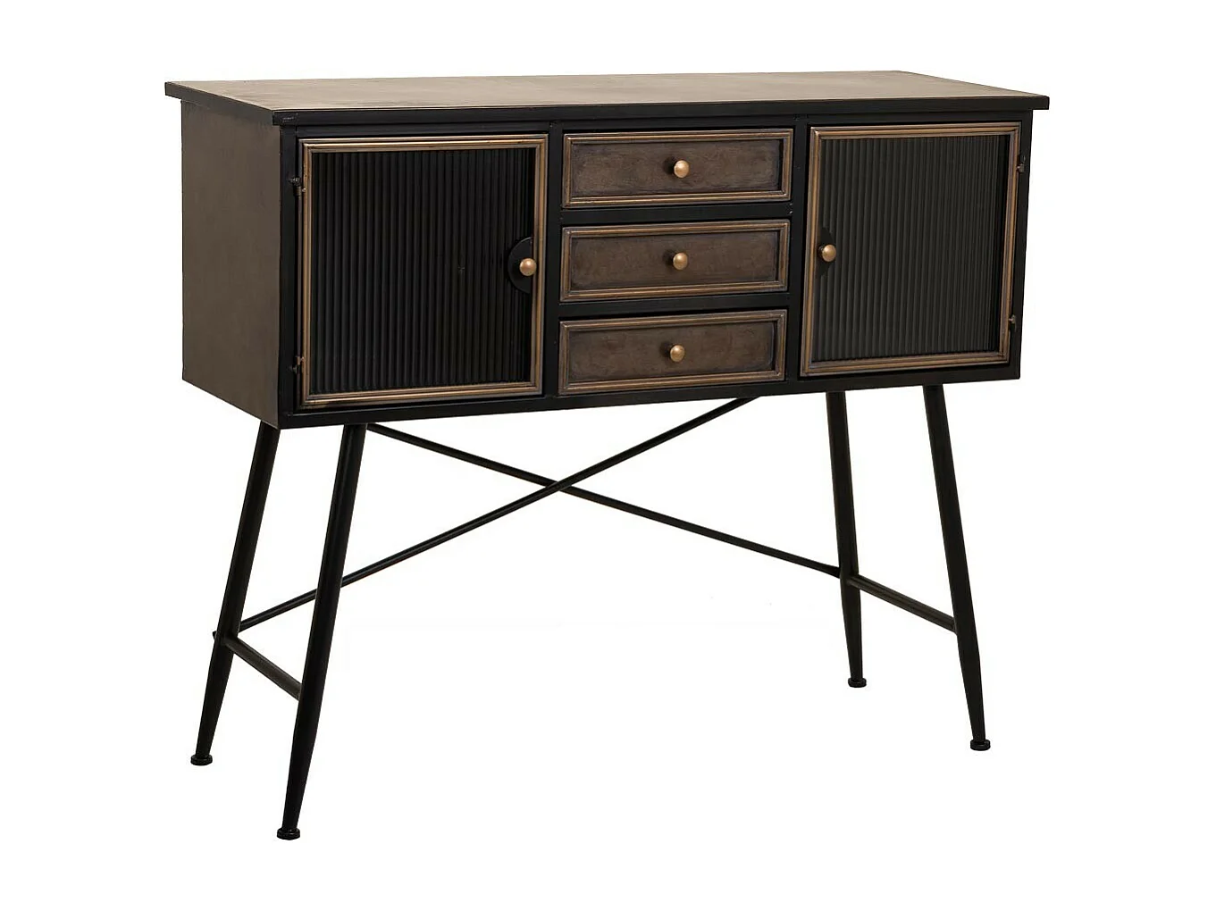 Credenza in metallo marrone 122x42x100h