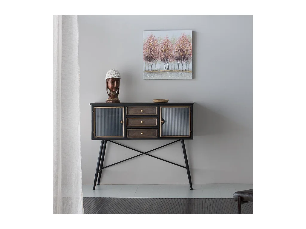 Buffet en métal marron 122x42x100h