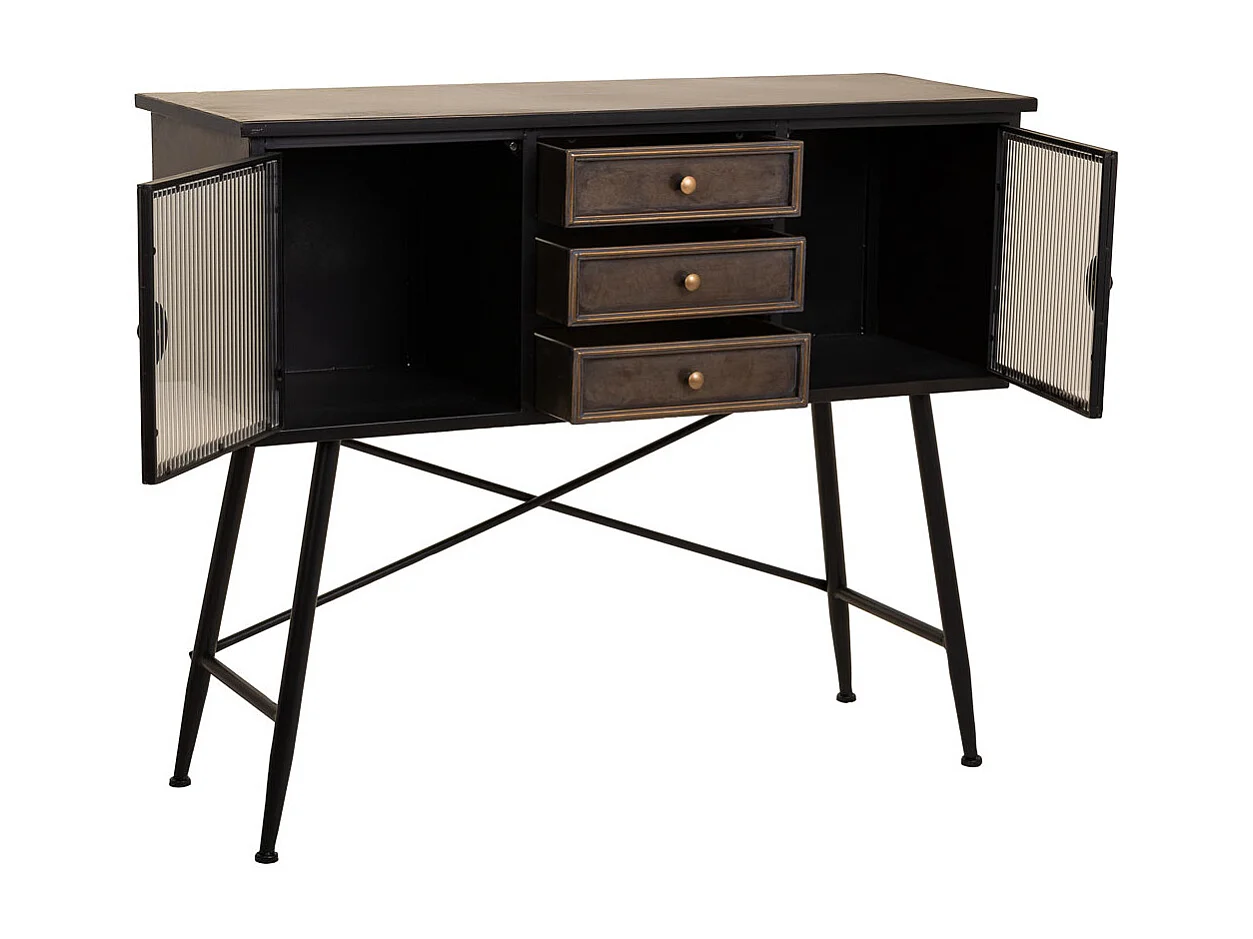 Aparador de metal marrom 122x42x100