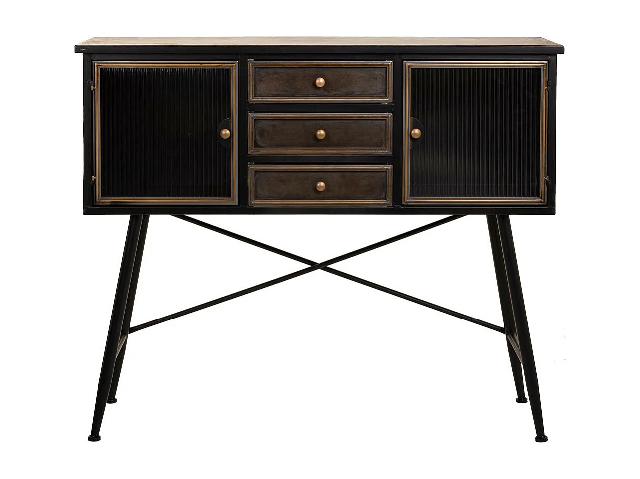 Aparador de metal marrom 122x42x100