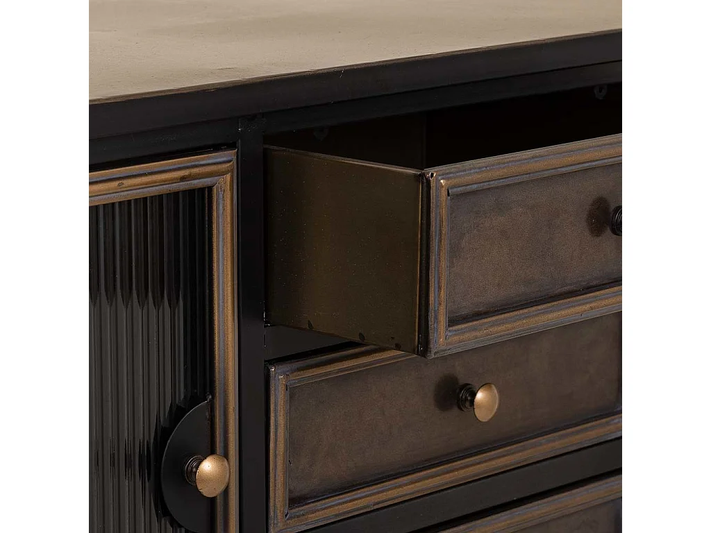 Aparador de metal marrom 122x42x100