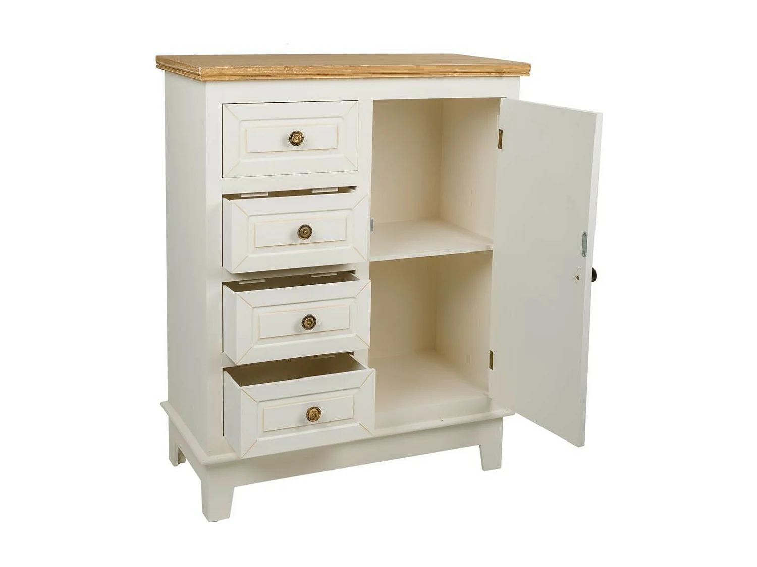 Aparador de madera blanco 66x32x84