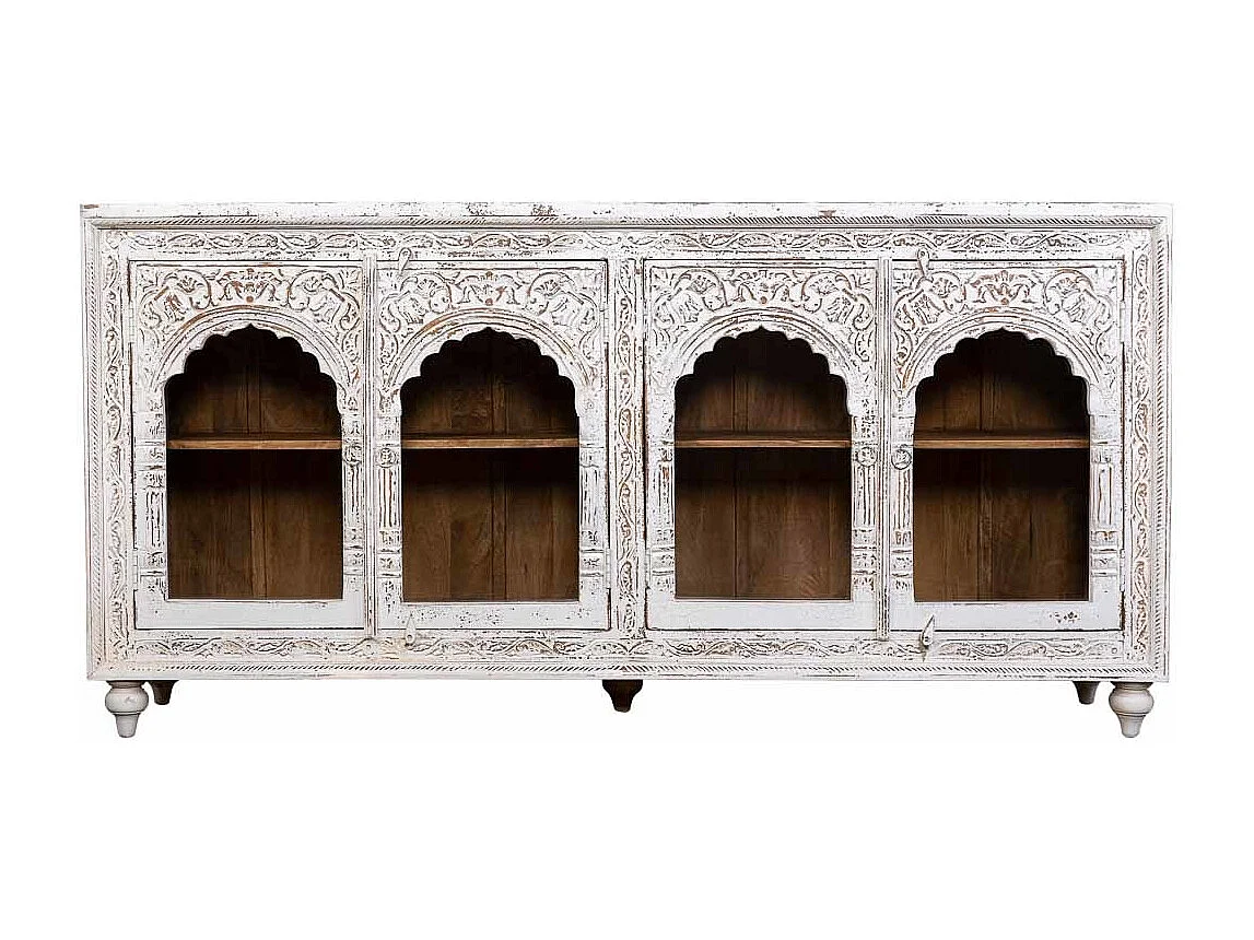 Buffet en bois blanc 204x43x101