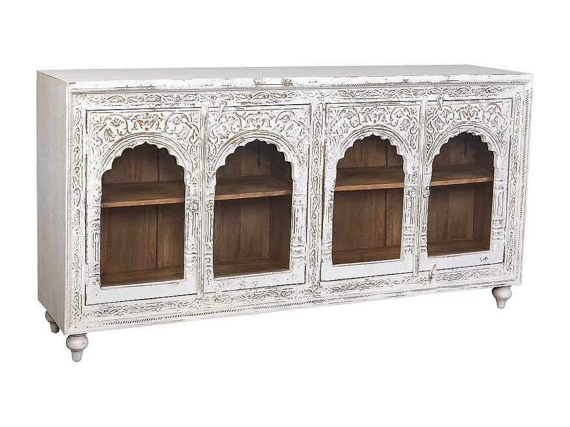 Buffet en bois blanc 204x43x101
