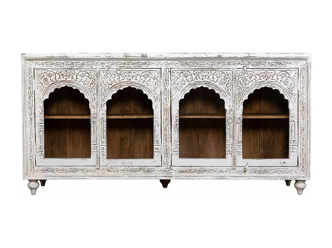 Buffet en bois blanc 204x43x101