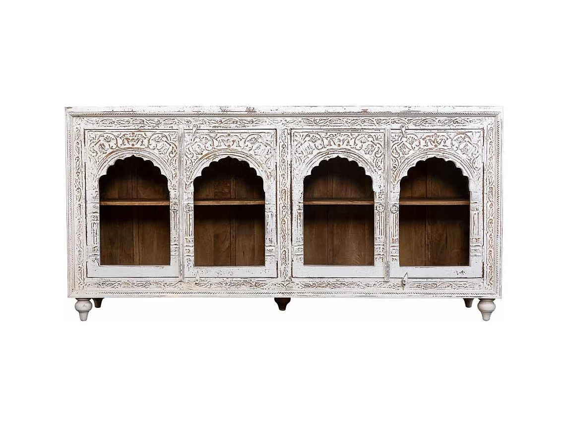 Aparador de madeira branca 204x43x101