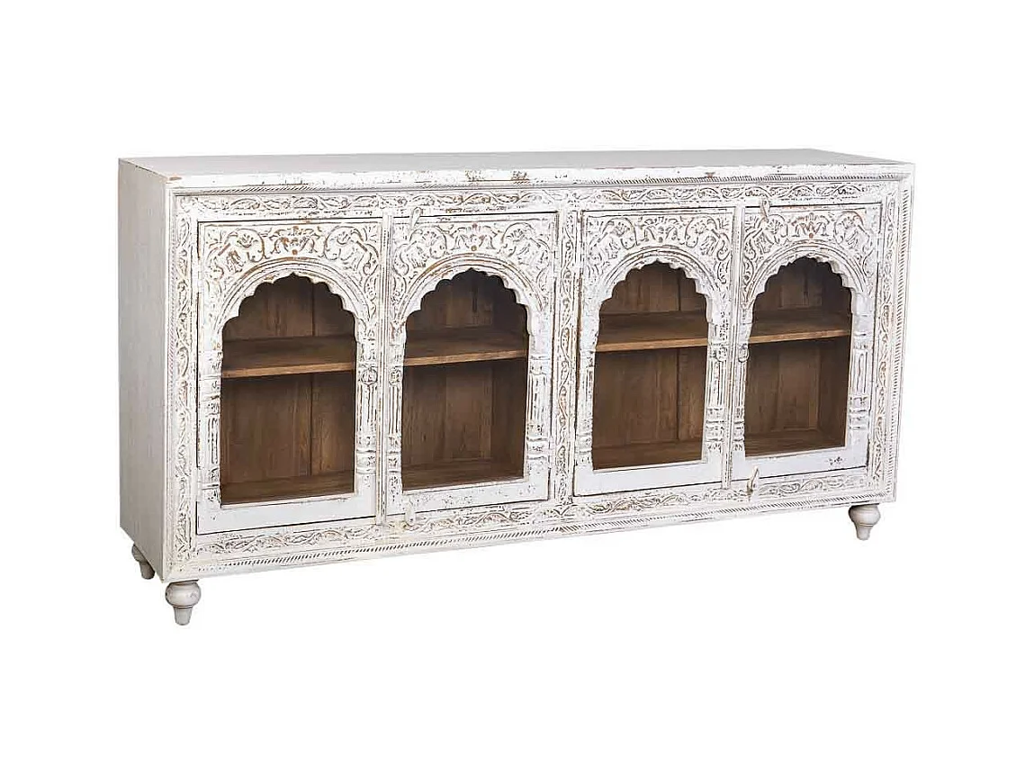 Aparador de madeira branca 204x43x101