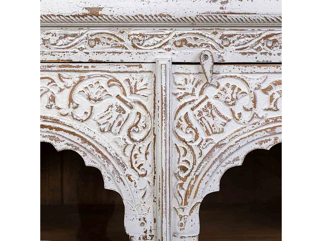 Aparador de madeira branca 204x43x101