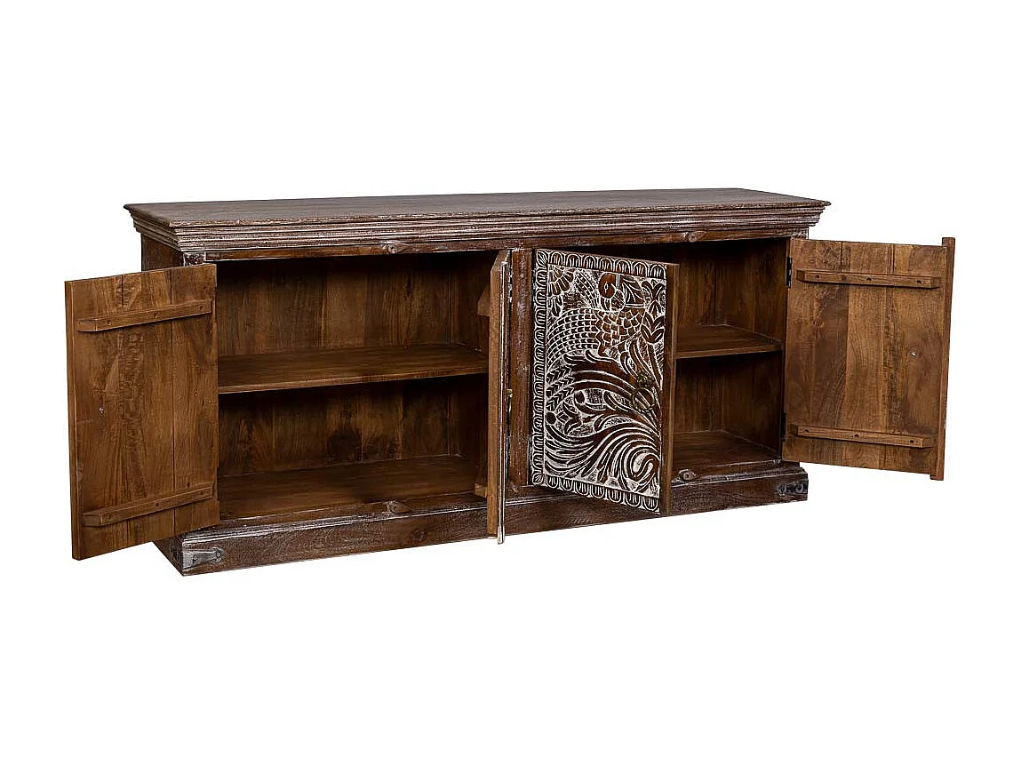 Buffet en bois avec finition marron 180x40x80h