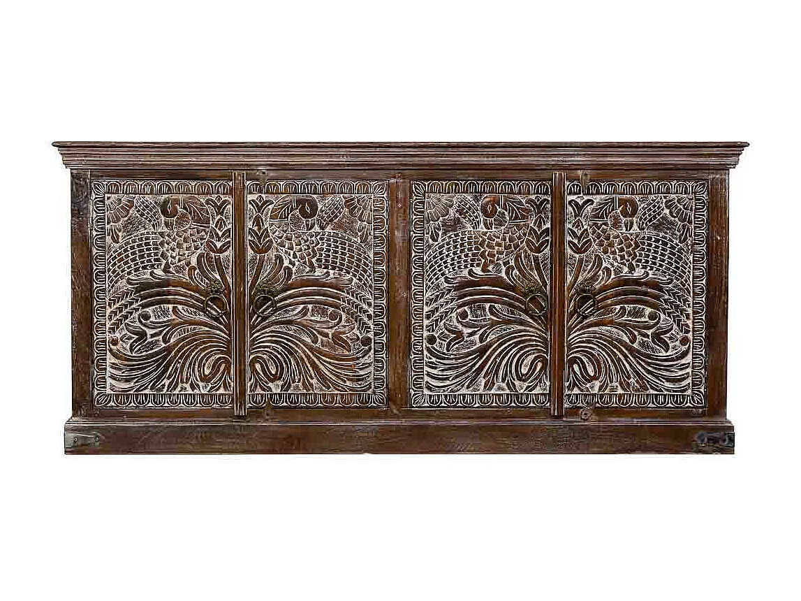 Buffet en bois avec finition marron 180x40x80h