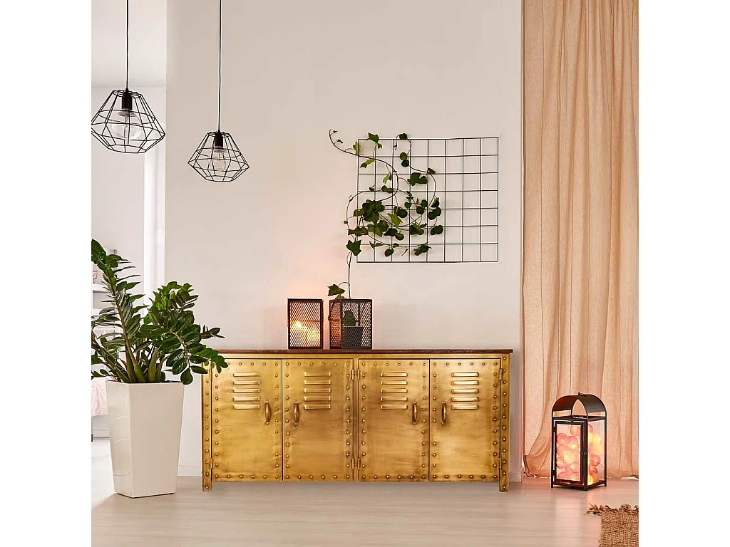 Buffet en métal marron 152x35x71h