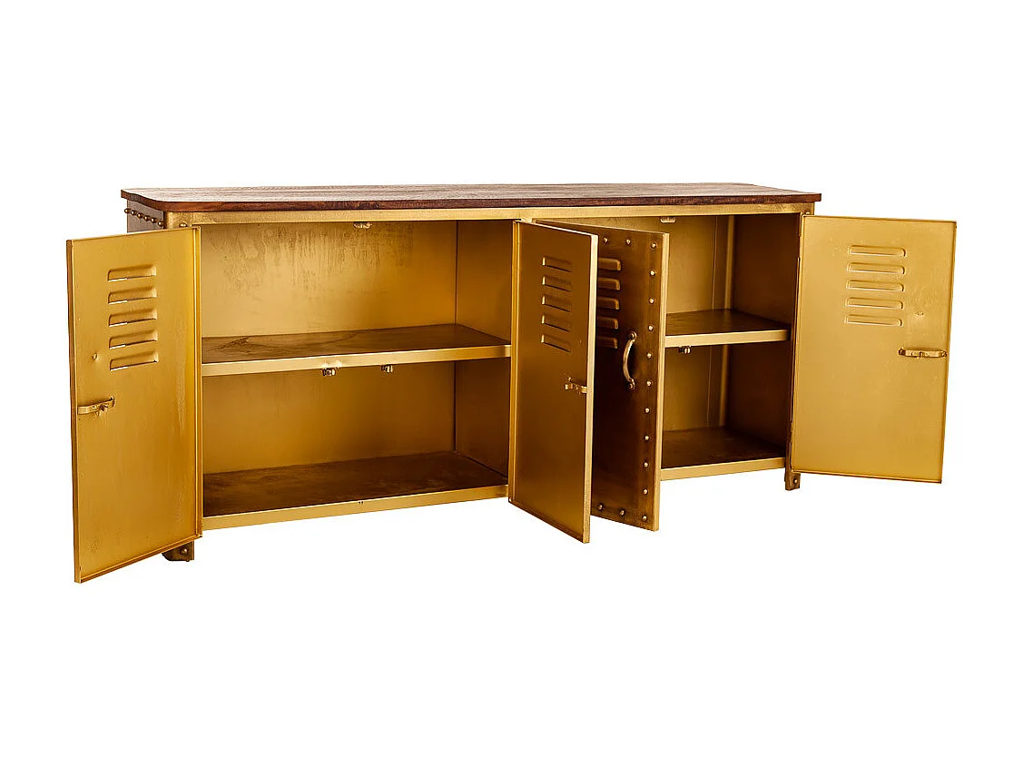 Buffet en métal marron 152x35x71h
