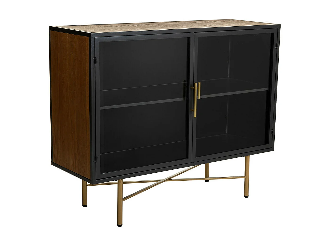 Buffet en bois et métal blanc 100x35x80h