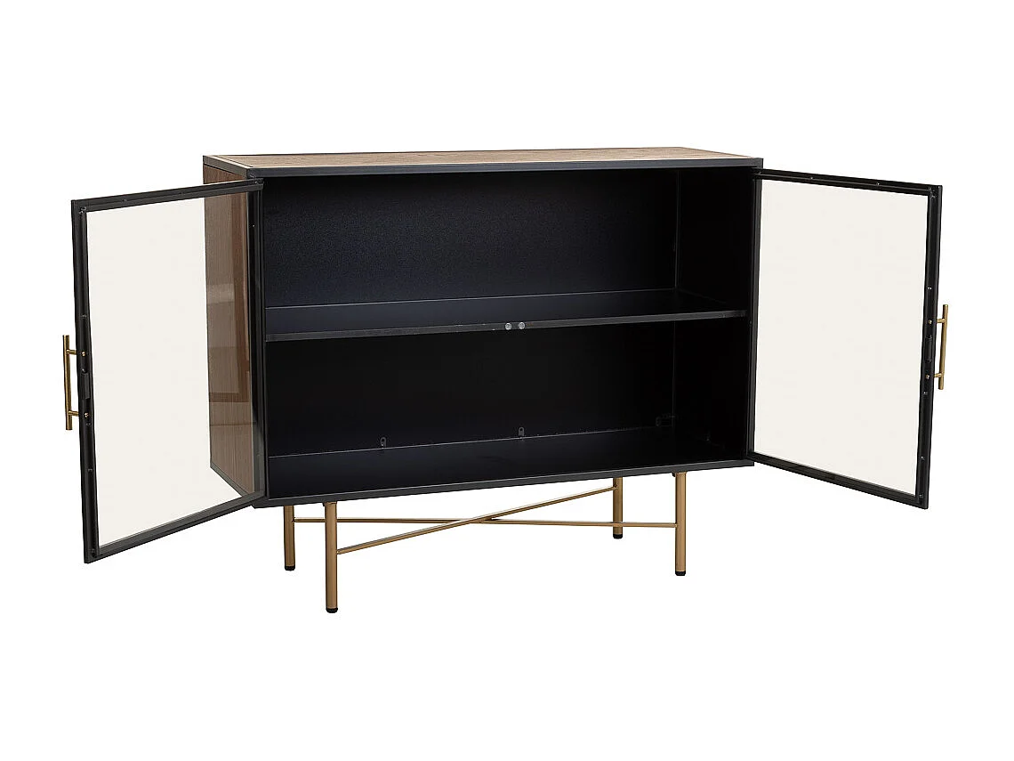 Buffet en bois et métal blanc 100x35x80h