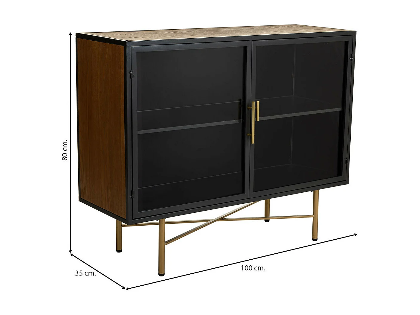 Buffet en bois et métal blanc 100x35x80h