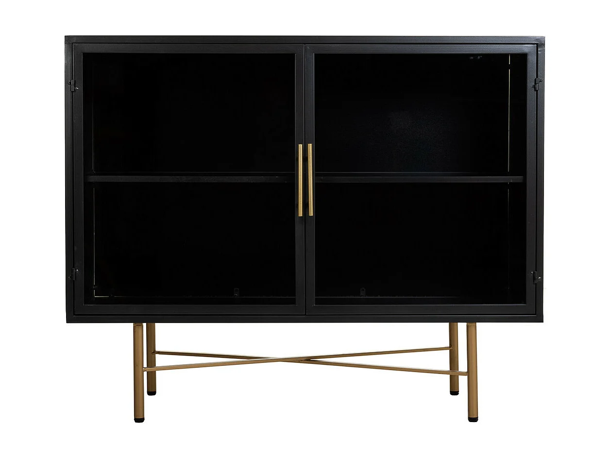 Aparador de madeira e metal branco 100x35x80