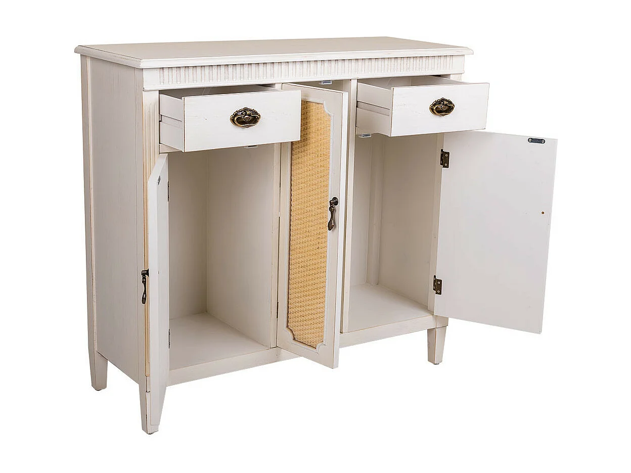 Buffet en bois blanc 95x36x88h