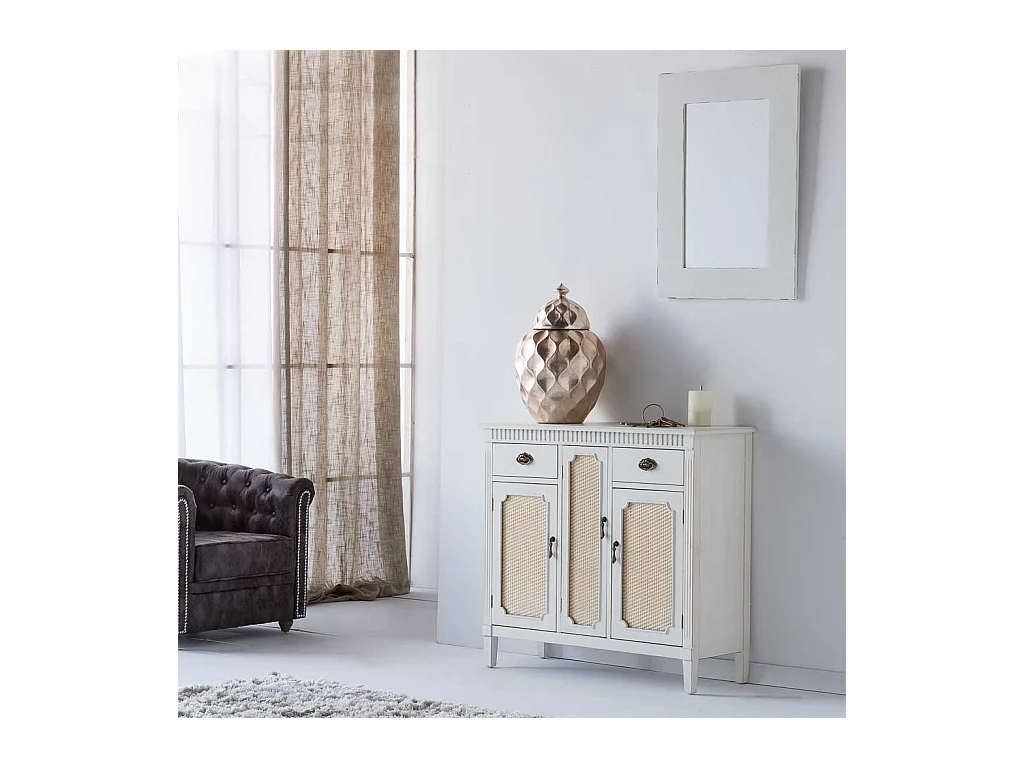 Aparador de madeira branco 95x36x88