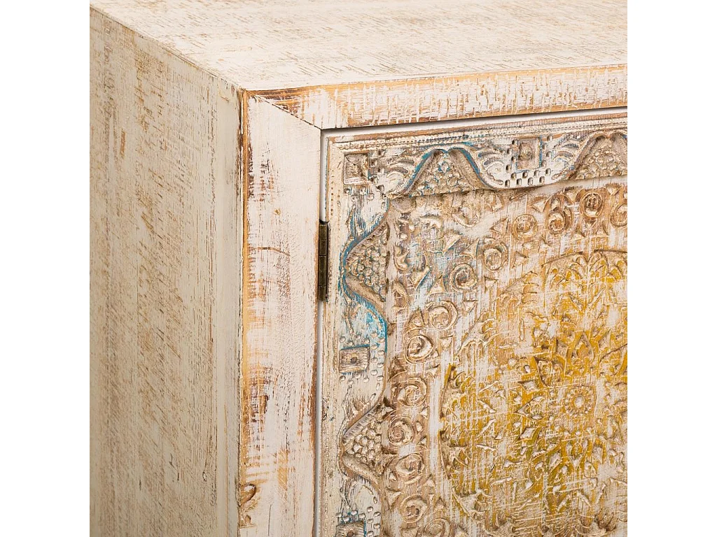 Credenza in legno intagliato marrone 120x35x90h