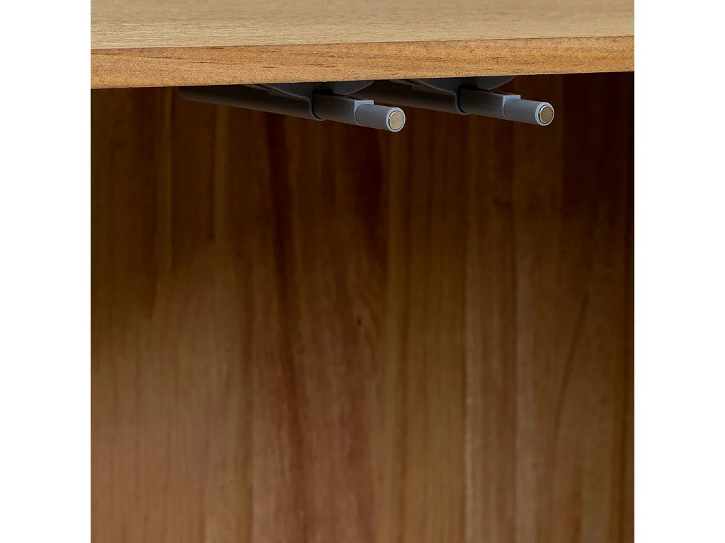 Credenza in legno e corda intrecciata marrone 120x36x75h