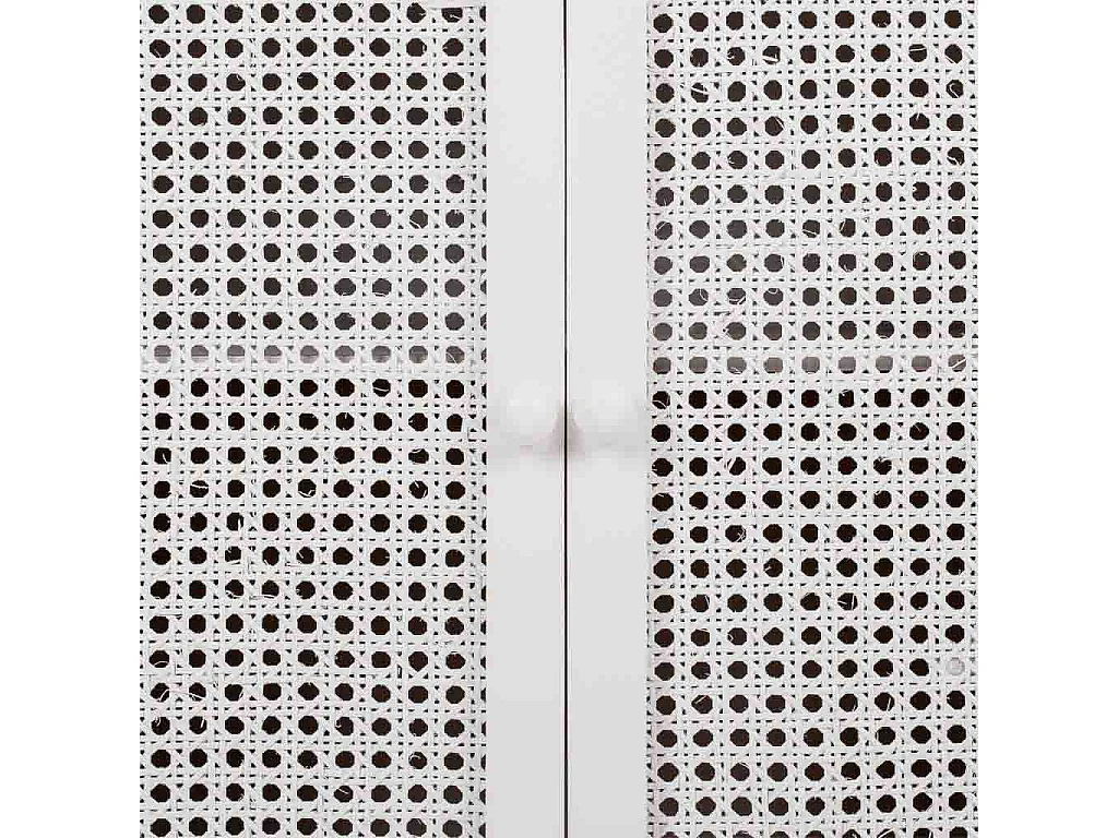 Aparador de madeira branca e malha 86x33x78,5