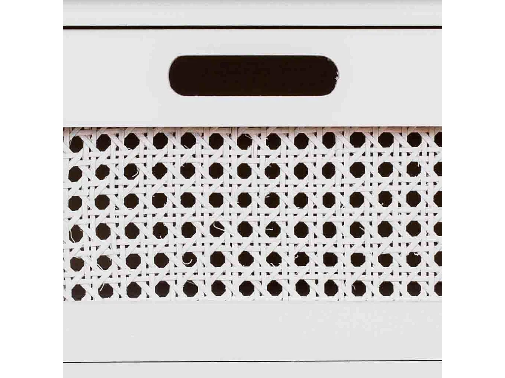 Aparador de madeira branca e malha 86x33x78,5