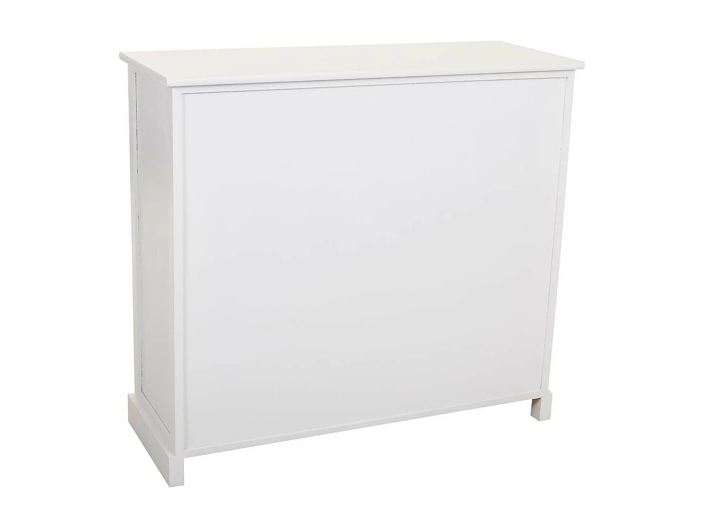 Aparador de madera y rejilla blanco 86x33x78.5