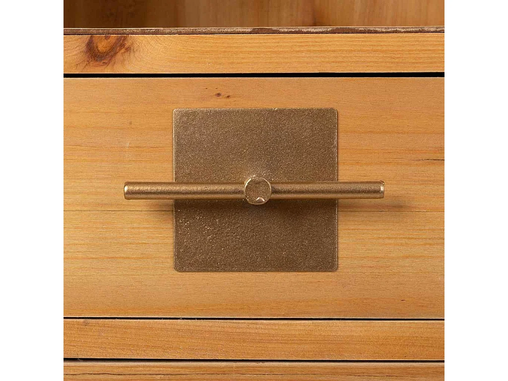 Aparador de madera y metal marrón 120x37,5x139,5