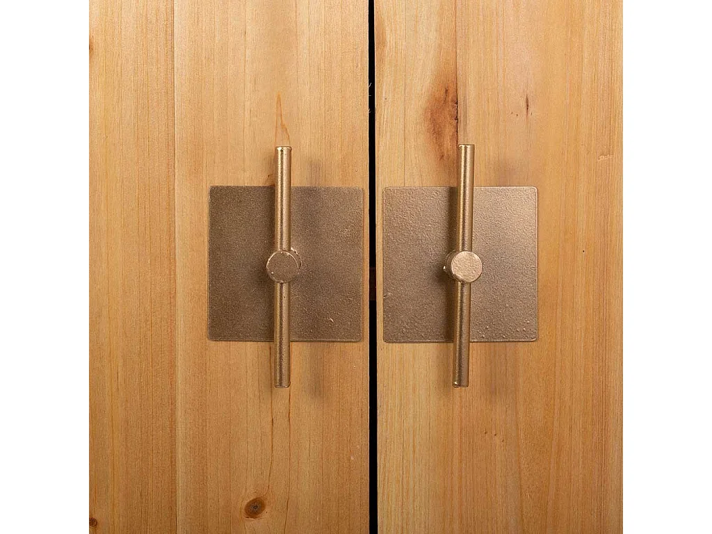 Aparador de madera y metal marrón 120x37,5x139,5