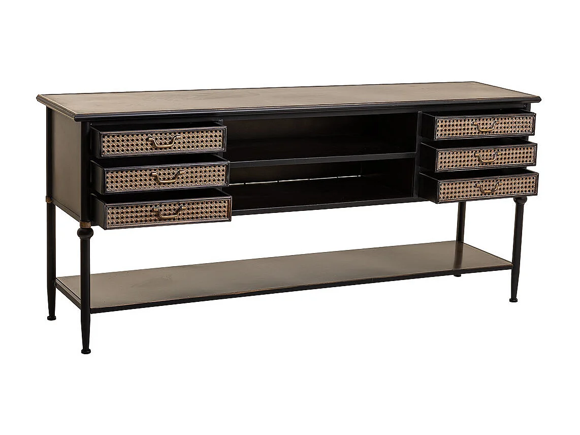 Aparador de metal marrón 180x45x80